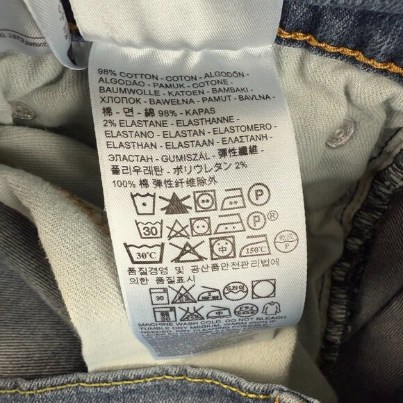 Levis 514 Jeans Mens 34x34 Blue Straight Fit Slim Leg Classic Cotton Distressed - Picture 6 of 9